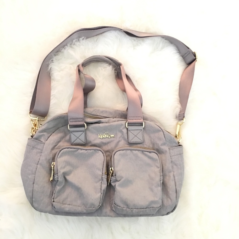 Kipling gray shoulder bag crossbody travel bag